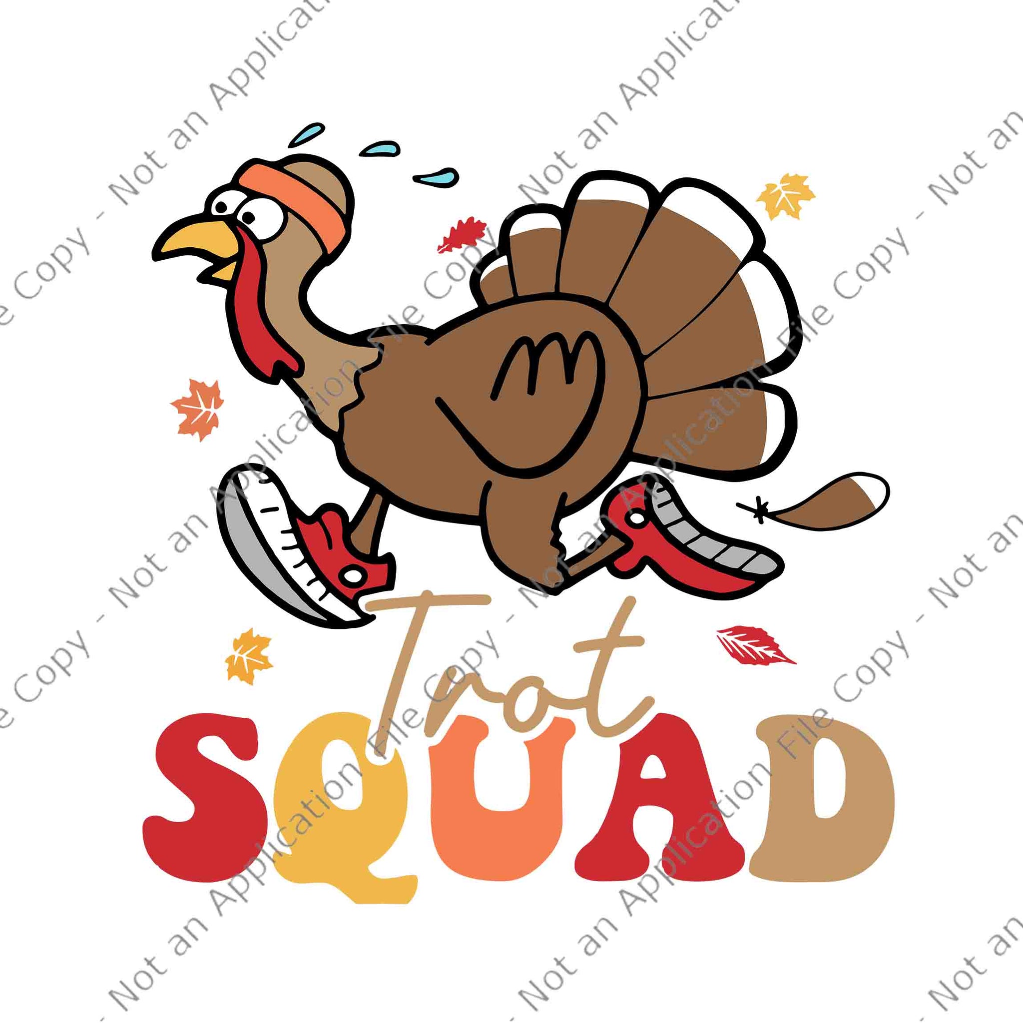Trot Squad Turkey Svg, Autumn Fall Yall Thanksgiving Groovy Retro Svg, Thanksgiving Day Svg, Turkey Svg