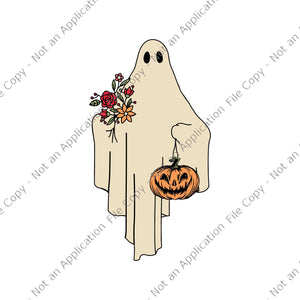 Floral Ghost Cute Halloween Svg, Ghost Halloween Svg, Ghost Svg, Halloween Svg, Floral Ghost Svg