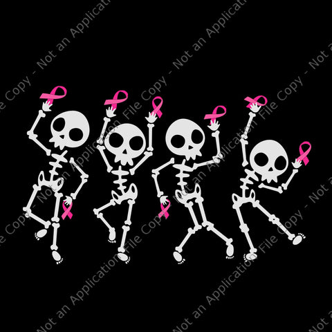 Pink Ribbon Breast Cancer Awareness Skeleton Svg, Skeleton Dancing Svg, Skeleton Pink Ribbon svg, Skeleton Halloween Svg, Halloween Svg