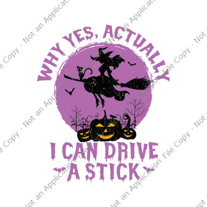 Why Yes Actually I Can Drive A Stick Svg, Witch Halloween Svg, Halloween Svg, Witch Svg, Pumpkin Halloween Svg,