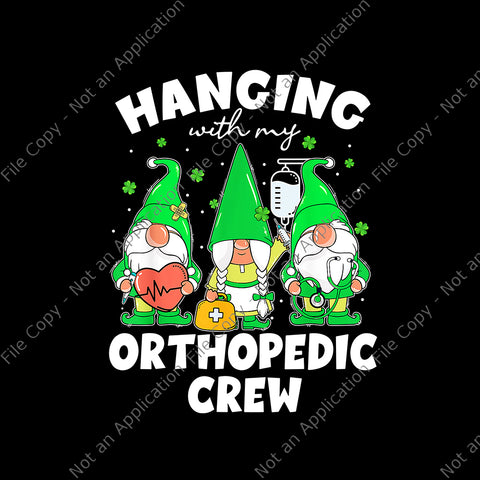 Hanging With Orthopedic Crew St Patricks Day Png, Funny Gnome Patrick Day Png, Gnome Nruse Png