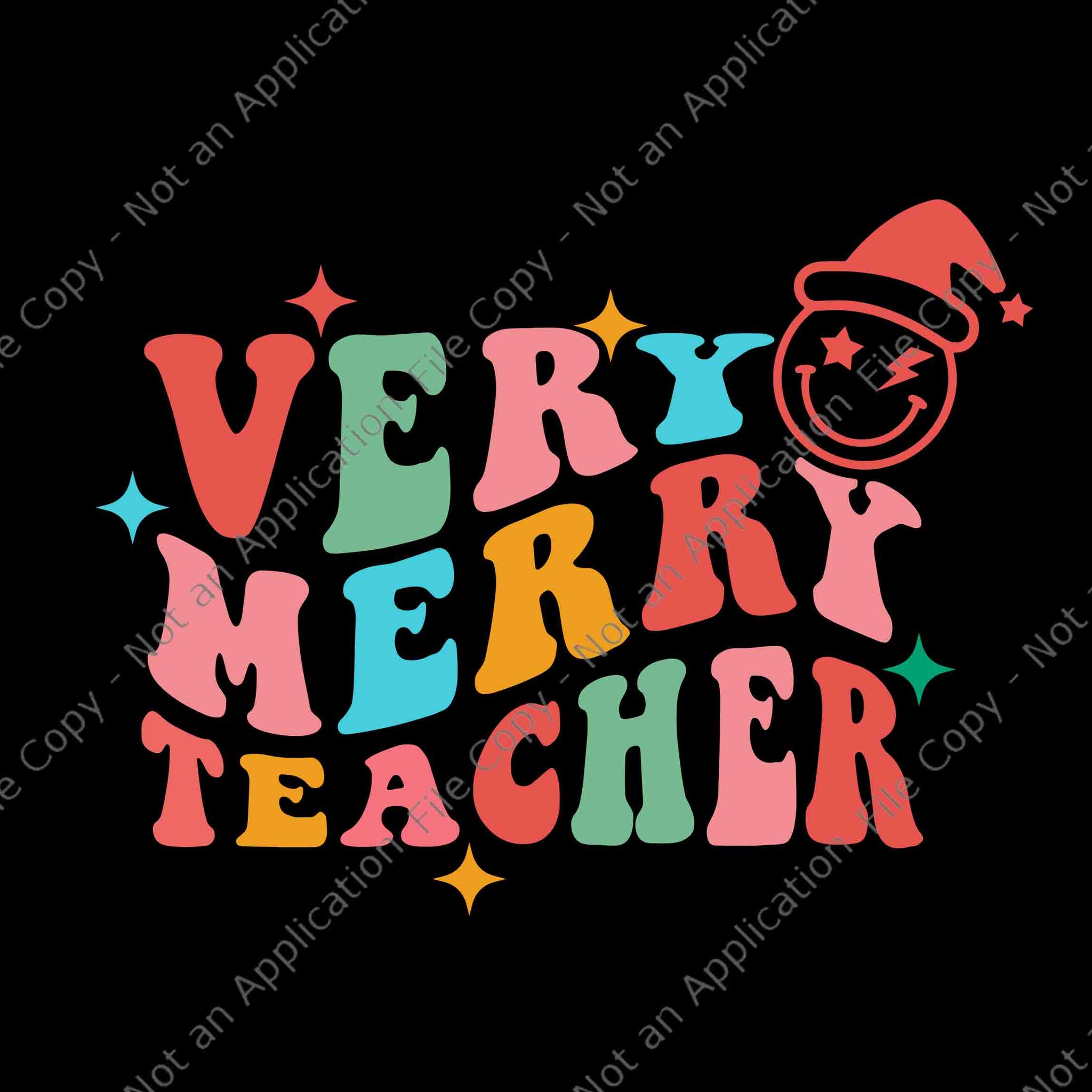 Very Merry Teacher Groovy Santa Christmas Svg, Very Merry Teacher Svg, Teacher Christmas Svg, Teacher Xmas Svg, Christmas Svg