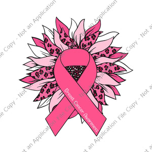 Breast Cancer Awareness Sunflower Svg, Breast Cancer Ribbon Svg, Sunflower Ribbon Svg, Sunflower Svg