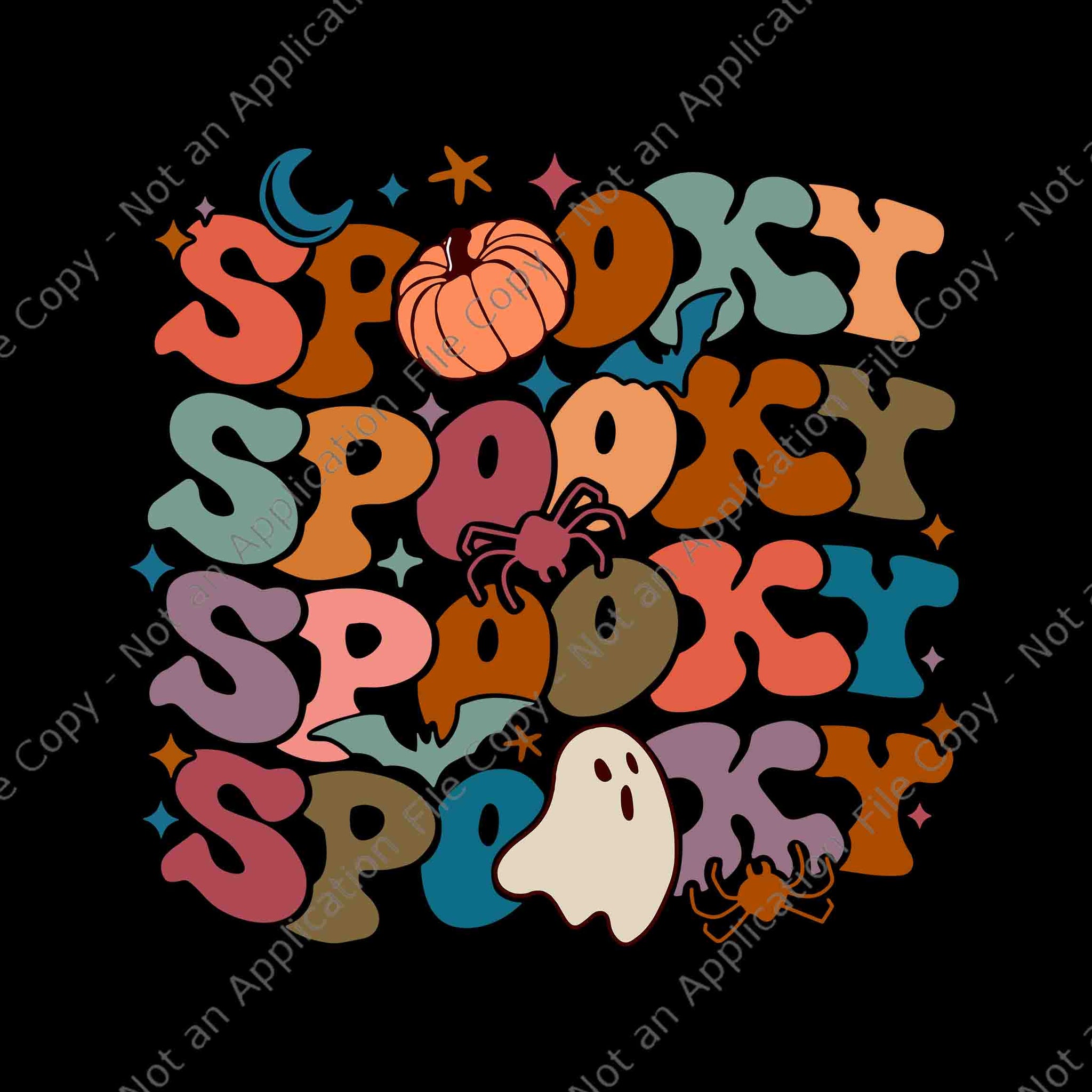 Funny Halloween Vibes Retro Spooky Ghost Boo Spooky Season Svg, Spooky Ghost Svg, Spooky Halloween Svg, Ghost Halloween Svg, Halloween Svg