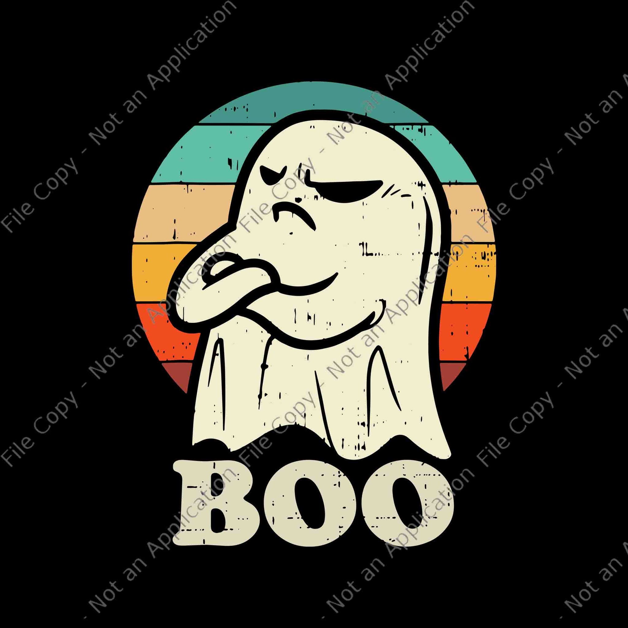 Boo With Ghost & Pumpkins For Halloween Svg, Boo Halloween Vintage Svg, Halloween Svg, Ghost Halloween Svg, Halloween Svg