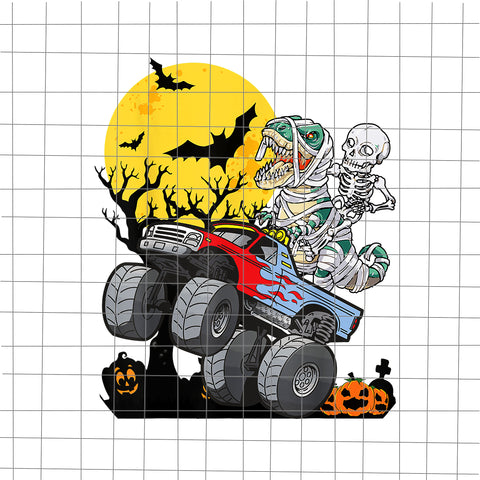 Halloween Monster Truck Crash Pumpkin Dinosaur T rex Png, Halloween Monster Png, Truck Png, Dinosaur Halloween, Pumpkin Png