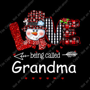 Love being called Grandma Snowman Christmas Red Plaid Xmas Png, Snowman Christmas png, Love being called Grandma png