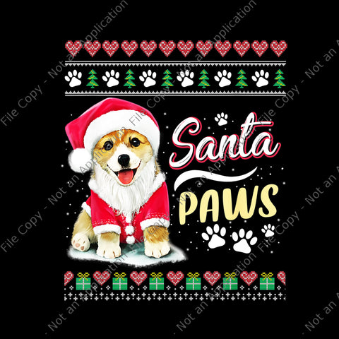 Santa Paws Christmas Dog Png, Santa Paws Png, Dog Christmas Png, Christmas Png, Santa Png