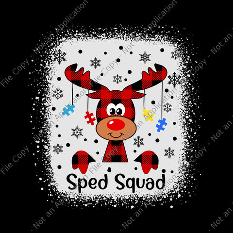 Autism Sped Squad Reindeer Sped Squad Reindeer Svg, Sped Squad Cute Red Plaid Reindeer Special Ed For Christmas Svg, Reindeer Svg, Reindeer Christmas Svg