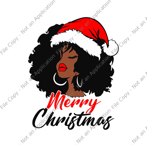 Black African Merry Christmas Svg, Black African American Santa Apparel Christmas Melanin Women Svg, Merry Christmas Svg, Women Christmas Svg